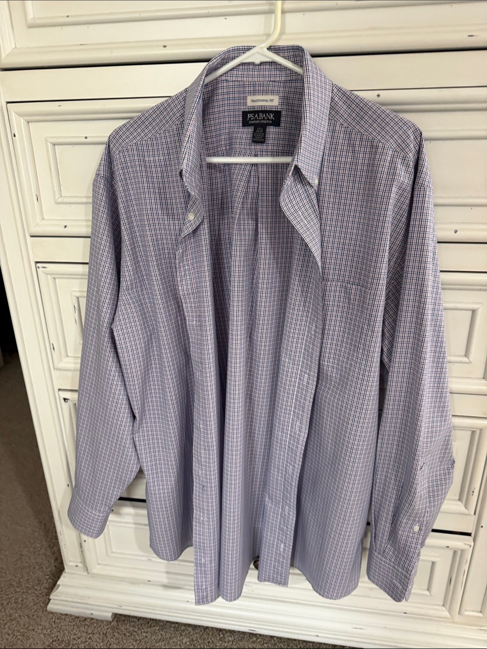 Jos. A. Bank Men's Lilac and White Micro-Check Dress Shirt
